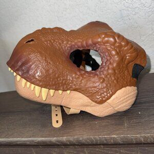 Mattel Jurassic World Tyrannosaurus Rex T-Rex Mask Chomp Action Brown Dinosaur